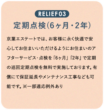 RELIEF03 定期点検(6ヶ月・2年)